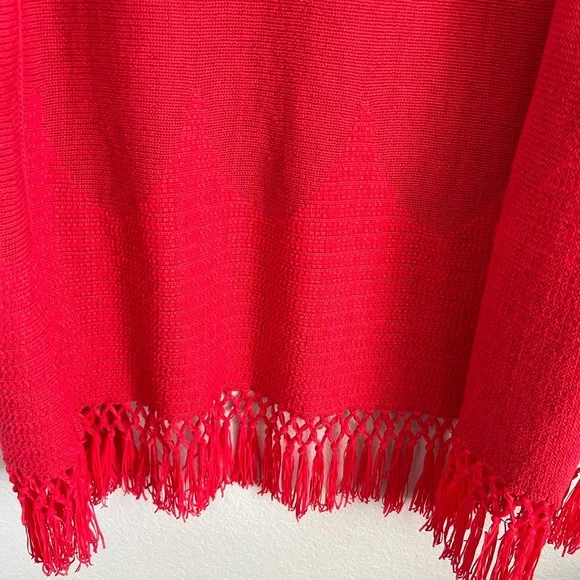 Lilly Pulitzer Red Open Front Fringe Hem Cardigan Sweater Knit Size L - Picture 5 of 7